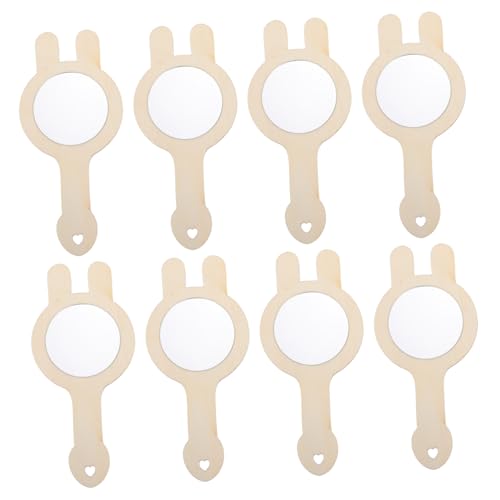 Vaguelly 8 Stück Teiliges Holzspiegel DIY Bastelset für Kleiner Handlicher Spiegel zum Bemalen Fördert Feinmotorik und Kreativität für Kindergarten und Familien Liebevolles von Vaguelly