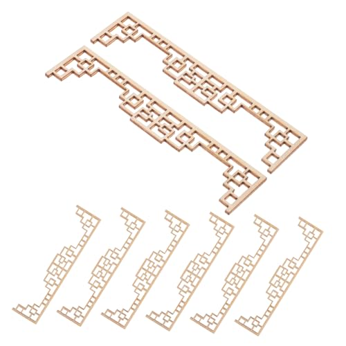 Vaguelly 8 Stück Teiliges Miniatur Chinesisches Raumteiler aus Naturbelassenem Holz Unvollendete DIY Dekorationsmodelle für Puppenhausmöbel Kompatibel mit Puppenhausmaßstab für Kreative von Vaguelly