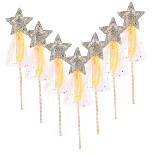 Vaguelly 8 Stück Teiliges Prinzessin Feenstäbe mit Glitzerstern Funkelnde Zauberstäbe für Kleine Mädchen Sternförmige Feenstäbe für Kostüm Bühnenauftritte Rollenspiele und von Vaguelly