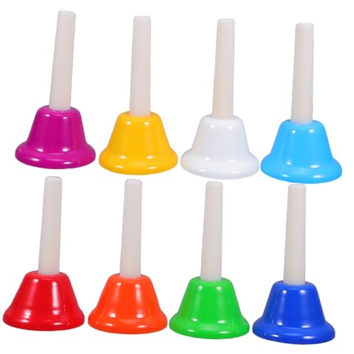 Vaguelly 8 Stück Teiliges Set Bunte Handglocken für Musikinstrumente Musikalischen Früherziehung für Musikunterricht und Kreative Spielstunden Robuste Bauweise Farbenfrohe Gestaltung für von Vaguelly