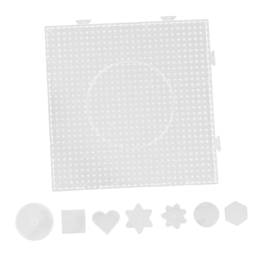 Vaguelly 8 Stück Teiliges Steckperlen Vorlage DIY Bastelperlen Steckplatten in Rund Viereck Hexagon Stern Formen für Kreatives Perlen Basteln und Spielspaß von Vaguelly