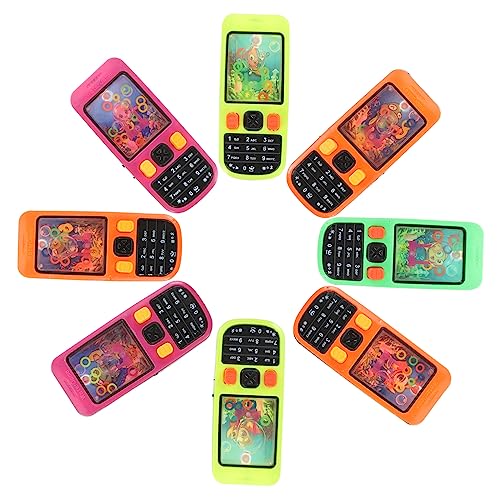 Vaguelly 8 Stück Teiliges Wasserspiel Handheld Ringwurfspiel für Farbenfrohes Leichtes Kunststoffspielzeug mit Kreativem Telefon Design Interaktives Spiel für Drinnen und Draußen für von Vaguelly