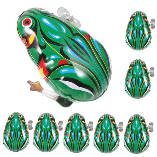 Vaguelly 8 Stück Uhrwerk-Frosch- Platte Kind aufziehen Frosch Toys Springendes Toys for Safe Toy Boy Toys Eisenspielzeug tierisches uhrwerk von Vaguelly
