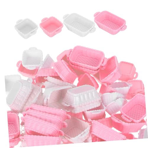 Vaguelly 80 Stück Miniaturpuppenhausdekoration Supermarktkorb Einkaufskorb im Einzelhandel Lebensmittelkorb Puppenhaus-Mini-Korb Mini Supermarktkorb Brotspeicherkorb Abs von Vaguelly