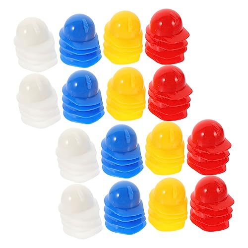 Vaguelly 80Stücke Mini Bauhelme aus Robustem Kunststoff Kleine Farbige Helme für Partydekoration DIY Zubehör Puppenaccessoires von Vaguelly