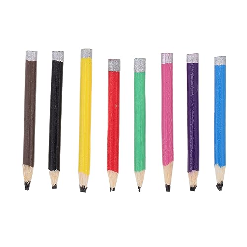 Vaguelly Mini-Bleistift-Modell- 8 Stück Mini- -farbstift Realistisches Miniatur-zeichenzubehör Für Zuhause von Vaguelly