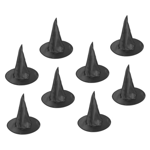 Vaguelly 8St Zaubererhut Kostüm Hut Hexenhut für Erwachsene Zaubererhüte für Hexenhut-Cosplay Hut im Hexenstil the hallow halloween Party-Requisite Hexenhutverzierung Stoff Black von Vaguelly
