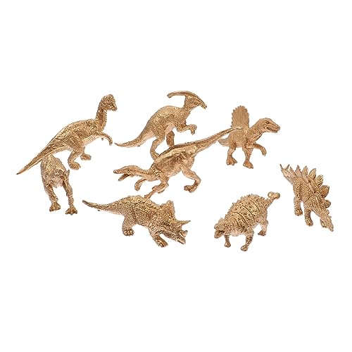 Vaguelly Lernspielzeug 8st Goldenes Dinosauriermodell Mikrospielzeug Dinosaurier-Handwerk Simulations-Dinosaurier-Spielzeug Hausschmuck Vorbildliche Kinder Miniatur Plastik Ornamente von Vaguelly