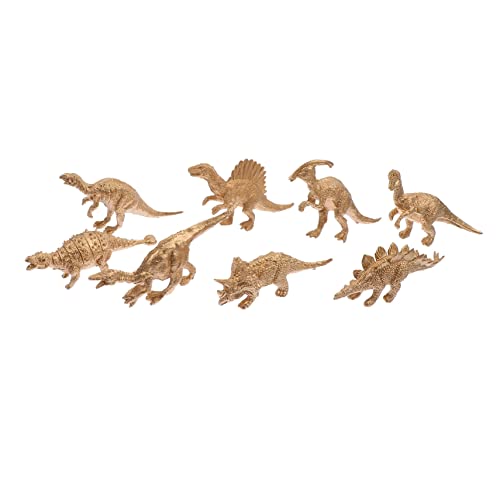 Vaguelly 8St goldenes Dinosauriermodell Tierspielzeug Lernspielzeug bürodeko büro Dekoration Craft tortendeko Einschulung Modelle Desktop-Ornament Dinosaurierstatue Schreibtisch schmücken von Vaguelly