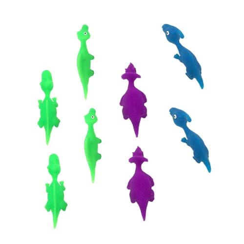 Vaguelly 8Stücke Dinosaurier Fingerkatapultspielzeug Elastische Dinosaurier für Zufällige Farben Spaß für Drinnen und Draußen Partyspielzeug von Vaguelly