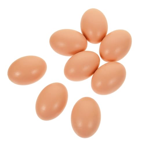 Vaguelly 8Stücke Holz Eier Künstliche Falsche Eier für Dekoration DIY Bastelprojekte Sicher für Ostern und Gartendekoration Robust und Leicht zu Bemalen von Vaguelly