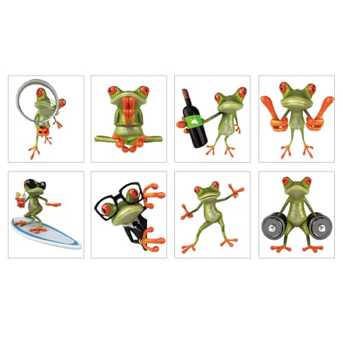Vaguelly Aufkleber Set 8 Stück Frösche Wandaufkleber Autoaufkleber Einfach Anzubringen Frosch Aufkleber Vaguelly Aufkleber Set 8 Stück Frösche Wandaufkleber Autoaufkleber Einfach Anzubringen Frosch Aufkleber von Vaguelly