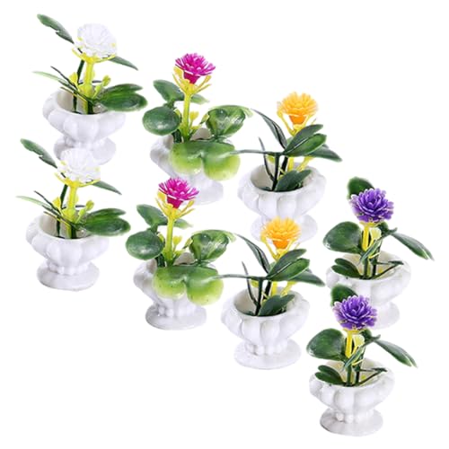 Vaguelly 8st Künstliche Topfpflanze Anlage Gefälschte Pflanzen Puppenhaus Miniaturen Bonsai-schmuck Miniaturpflanzen Desktop-Ornamente Für Zu Hause Mikro-landschafts-Requisiten Harz von Vaguelly