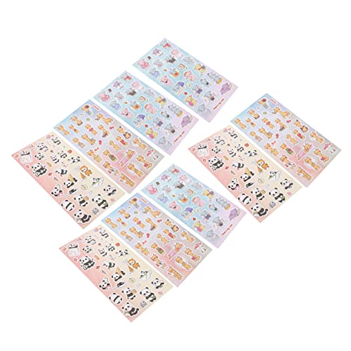 Vaguelly 9 Blätter Tieraufkleber für Selbstklebende Motivationssticker mit Giraffe Panda und Elefant Lehrerbedarf für Belohnungen Erziehungshilfen für Bücher und Handy Dekoration von Vaguelly