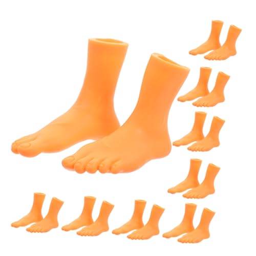 Vaguelly 9 Paare Zehensatz Nägel Drücken Finger Für Frauen Mini-Fake-füße Sticknägel Für Frauen Fingerpuppen Für Kleinkinder Winzige Fingerhände Zehennägel Marionette Schuhe Fuß Beige Vinyl von Vaguelly