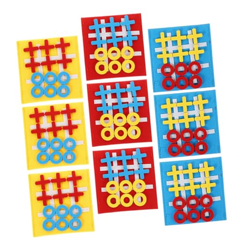 Vaguelly 9 Stück Teiliges Toe Spiel aus Filz für Buntes Interaktives Denkspiel zur Logischer Fähigkeiten Robustes Tragbares Brettspiel für Geburtstags und Partygeschenke von Vaguelly