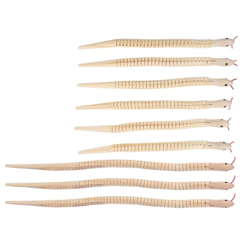 Vaguelly 9 Stück Wackelschlangen-Spielzeug aus Holz – unbehandelte, gegliederte, Flexible Holzschlange zum Bemalen, leeres Tiermodell für Bastelarbeiten, Geburtstagsparty-Geschenke Vaguelly 9 Stück Wackelschlangen-Spielzeug aus Holz – unbehandelte, gegliederte, Flexible Holzschlange zum Bemalen, leeres Tiermodell für Bastelarbeiten, Geburtstagsparty-Geschenke von Vaguelly