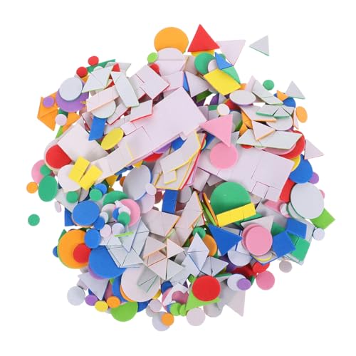 Vaguelly 960 Stück Selbstklebende Schaumstoffformen für Kreative Bastelprojekte Scrapbooking und Klassenzimmerdekoration Farbenfrohe Geometrische Designs von Vaguelly