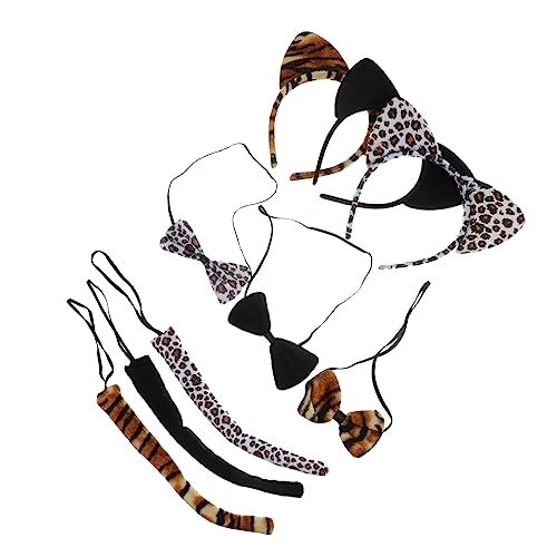 Vaguelly 9Stücke Tier Cosplay Haarreif Teiliges Kostümzubehör mit Tierohren Schleife für Halloween Karneval Partys und Cosplay Tiger und Leopardenmuster Vaguelly 9Stücke Tier Cosplay Haarreif Teiliges Kostümzubehör mit Tierohren Schleife für Halloween Karneval Partys und Cosplay Tiger und Leopardenmuster von Vaguelly