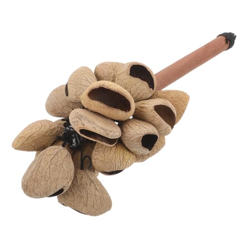 Vaguelly Afrikanischer Shaker mit Holzgriff Natürliche Pflanzenfrüchte Klangrassel Ergonomisches Percussion-Instrument für Tanzaufführungen Traditionelle Afrikanische Rhythmusmusik von Vaguelly