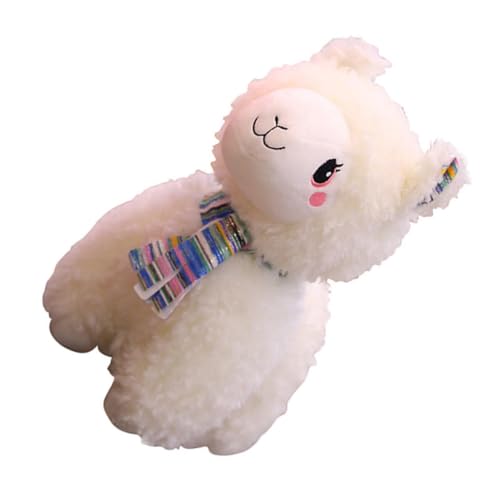 Vaguelly Hautfreundliches Plüsch-alpaka-puppenspielzeug 23 cm Weiß Stofftierpuppe Heimdekoration von Vaguelly