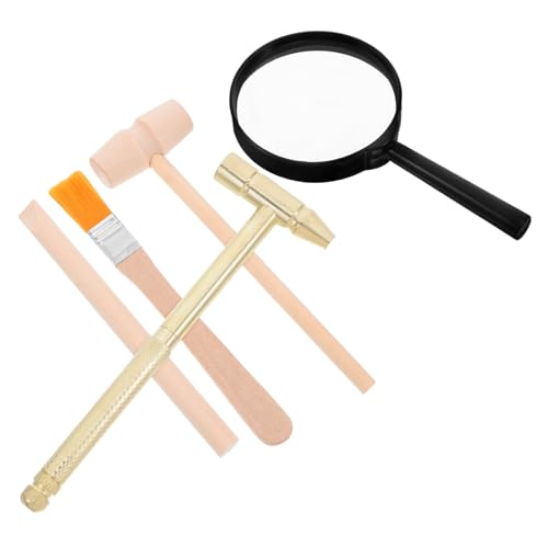 Vaguelly Archäologisches Ausgrabungswerkzeug Set für Holz und Metallhammer Meißel Pinsel und Lupe Sicheres Grabungsset für Jungen und Mädchen Vielseitig für Stem Lernspiele und Vaguelly Archäologisches Ausgrabungswerkzeug Set für Holz und Metallhammer Meißel Pinsel und Lupe Sicheres Grabungsset für Jungen und Mädchen Vielseitig für Stem Lernspiele und von Vaguelly