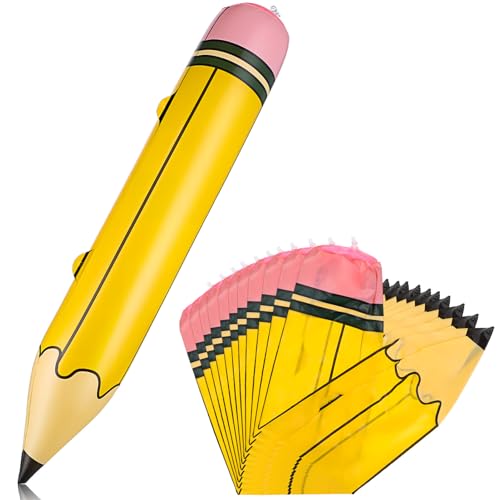 Vaguelly Aufblasbare Bleistifte Jumbo-Bleistifte 12 Stück Große Aufblasbare Bleistifte Dekorationen Riesige Bleistifte Requisiten Für Klassenzimmer Schulbedarf Partyzubehör von Vaguelly