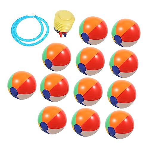 Vaguelly Aufblasbares Strandspielzeug Buntes Poolspielzeug mit Luftpumpe Kinderfreundliche Beachbälle für Sommer Strandparty und Familien Outdoor Spaß von Vaguelly