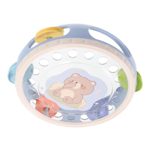 Vaguelly Babyhandklatschrassel tragbares Tamburin Musikinstrument der Band Schlaginstrument Tamburine handgehaltene Tamburin-Trommelglocke Party-Tamburin Handglocken Plastik von Vaguelly