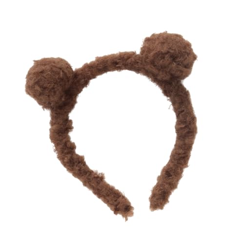 Vaguelly Bärenohren-Stirnband Kopf Plüschball Kinderplüsch Ball Haarband Lustiger Haare von Vaguelly