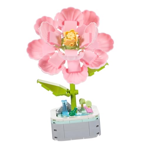 Vaguelly Bausteintopf Pflanzen Blumen Mädchen Bausteine ​​Für Kleinkinder Bausteine ​​Für Blumenbaustein Bausatz Kinderbausteine ​​Blumenbauspielzeug Kunststoff von Vaguelly