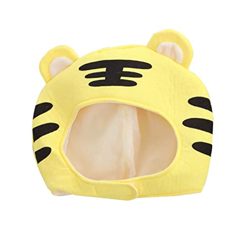 Vaguelly Bedruckte Tigerkopfbedeckung Tierischer Cosplay-hut Entzückender Tigerhut Cosplay-kostüme Performance-hut Chinesischer Hut Party-neuheitshut Einzigartig Plüsch Kleidung Kind von Vaguelly