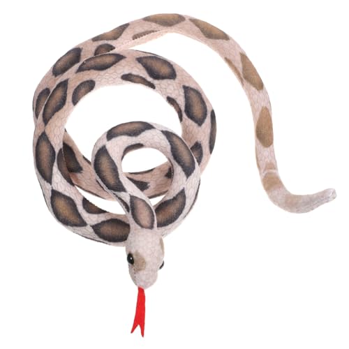 Vaguelly Boa Constrictor Gefälscht Reptil Roboter Schlangen Streich Zappeln Zubehör Würfel Realistische Schlange Haushaltsstofftier Dekorative Schlange Brown Kurzer Plüsch von Vaguelly