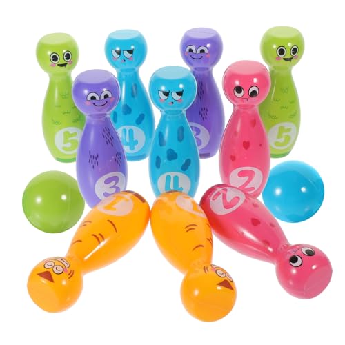 Vaguelly Bowling Set Teiliges Set mit Kugeln für Drinnen und Draußen Sicheres Hand Augen Koordination für Familie von Vaguelly