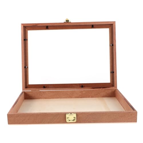 Vaguelly Box Aufbewahrungsbox Aus Holz Insektenproben Fotorahmen Proben Anzeigetafel Insektenproben Anzeige Proben Vitrine Schmetterlingsproben Glasabdeckung Hellbraun von Vaguelly
