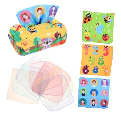 Vaguelly Box Lernspielzeug Für Lernspielzeug Erkenntnisspielzeug Taschentuchspielzeug Vorschullernspielzeug Babyspielzeug Stoff Gelb von Vaguelly