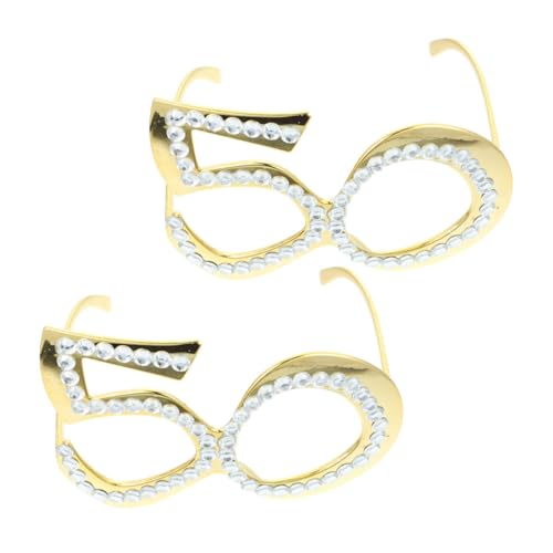 Vaguelly Brillenset Zum 50 Geburtstag Glitzerrahmen Neuartige Brillen Für 2-teiliges Set von Vaguelly
