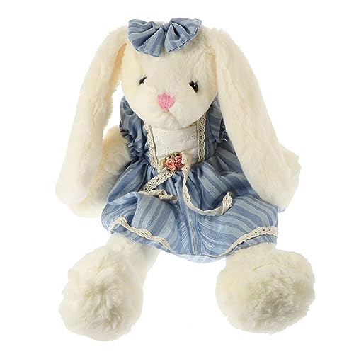 Vaguelly Bunny Plüschtier mit Spitzenrand Großer Süßer Stoffhase für Kuscheltier zur Dekoration Spielkamerad in Blau Gestreiftem Design Vaguelly Bunny Plüschtier mit Spitzenrand Großer Süßer Stoffhase für Kuscheltier zur Dekoration Spielkamerad in Blau Gestreiftem Design von Vaguelly