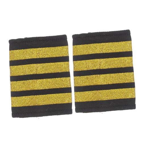 Vaguelly Captain Schulterklappen Gold Balken Epauletten für Pilot Uniform Kostüm Zubehör Professionelle Airline Kabinenpersonal Abzeichen für Rollenspiel Bühnenauftritt Vaguelly Captain Schulterklappen Gold Balken Epauletten für Pilot Uniform Kostüm Zubehör Professionelle Airline Kabinenpersonal Abzeichen für Rollenspiel Bühnenauftritt von Vaguelly
