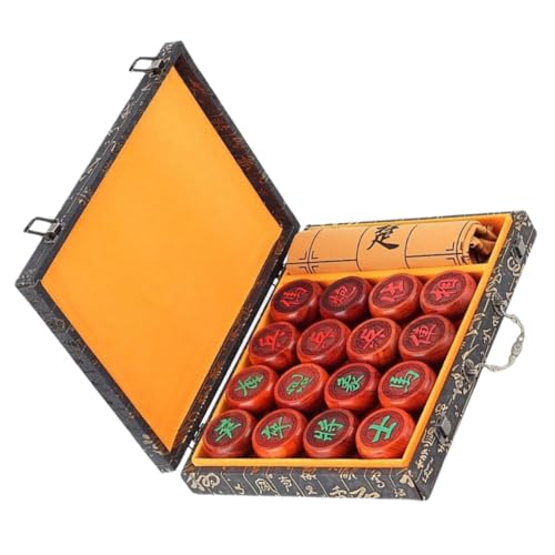 Vaguelly Chinese Chess Set aus Holz für Erwachsene Hochwertiges Schachspiel mit Edlem Design und Praktischem Zubehör für Brettspiel und Vaguelly Chinese Chess Set aus Holz für Erwachsene Hochwertiges Schachspiel mit Edlem Design und Praktischem Zubehör für Brettspiel und von Vaguelly