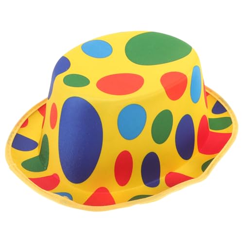 Vaguelly Clown Stage Hut aus Atmungsaktivem Vliesstoff Leichter Karnevalshut für Kostüm Party Bühnenshow und Fasching Einheitsgröße für Damen und Herren Langlebiger Clown Kostüm Zubehör von Vaguelly