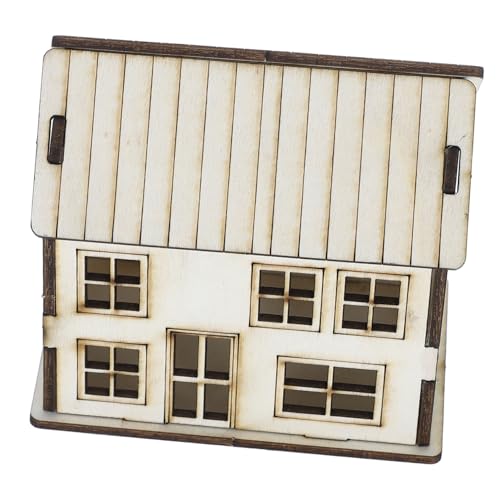 Vaguelly DIY Modell Holzpuppenhaus Kit Häuser Spielzeughaus Miniatur Puppenhaus Beige für Kreative Projekte und Dekoration Vaguelly DIY Modell Holzpuppenhaus Kit Häuser Spielzeughaus Miniatur Puppenhaus Beige für Kreative Projekte und Dekoration von Vaguelly