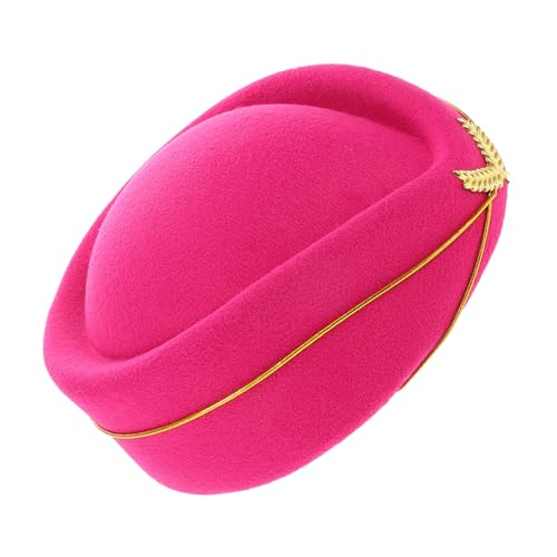 Vaguelly Damen Stewardess Hut aus Weichem Kunstwollstoff Eleganter Air Hostess Cap für Cosplay Bühnenauftritte und Partyzubehör in Tiefem von Vaguelly