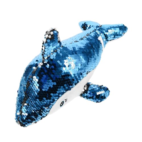 Vaguelly Delphin-Plüschpuppe Geburtstagsgeschenk meerestiere Plüschtier mit Glitzer Kuscheltier Plüschtier für Plüsch-Delphin- Delfinspielzeug Pailletten Blue von Vaguelly