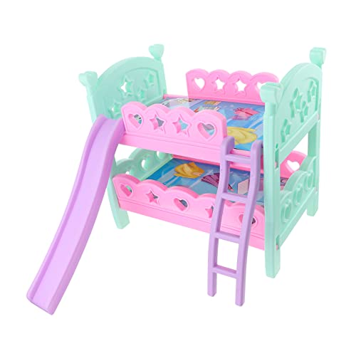 Vaguelly Doll Bunk Bed Miniaturmöbel Für Puppenhäuser DIY Zubehör Für Kreatives Puppenbett Für Ab 3 Jahren von Vaguelly