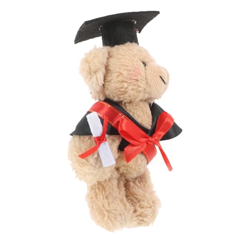 Vaguelly Dr. Bärenpuppe Abschluss-stofftier Abschluss Ausgestopfte Bären Abschluss Ausgestopfter Bär Taschenbär-anhänger Plüsch Kleiner Bär Bärentierpuppen Mini-bärenpuppen Filzstoff Brown von Vaguelly