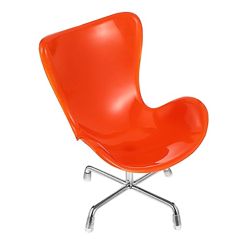 Vaguelly Egg-Stuhl-Sessel Puppenhaus Mini-Drehstuhl Miniaturstühle Miniatur-Zubehör Schemel für kinderspielzeug Mini-Hausdekoration Mini-Hausstuhl- Plastik Orange von Vaguelly