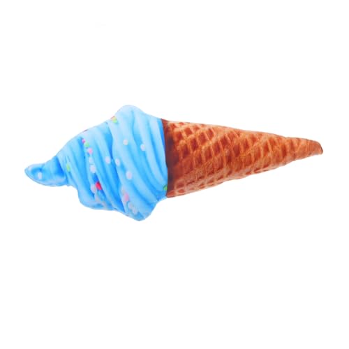 Vaguelly Eiskissen Plüsch Hundespielzeug lustig gefälschte Eiswaffel Puppe weiches Kissen süßes Kissen kuscheliges Kissen Eiscreme Sofakissen Plüschtier PP Baumwolle Blue von Vaguelly
