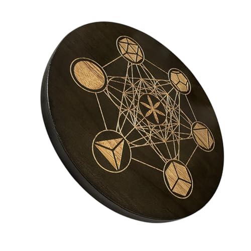 Vaguelly Eleganter Kristallständer aus Robustem Eichenholz Stilvolles Sieben-kristall Dekorativem Tablett Stabile Holzplatte als Geschenk und Praktische Aufbewahrung für Wohn von Vaguelly