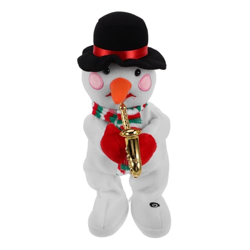 Vaguelly Elektrischer Plüsch Schneemann Musikalisches Weihnachtsspielzeug Kuschelige Weihnachtsdeko Tanzendes und Singendes Schneemann für Festliche Anlässe und Partys von Vaguelly